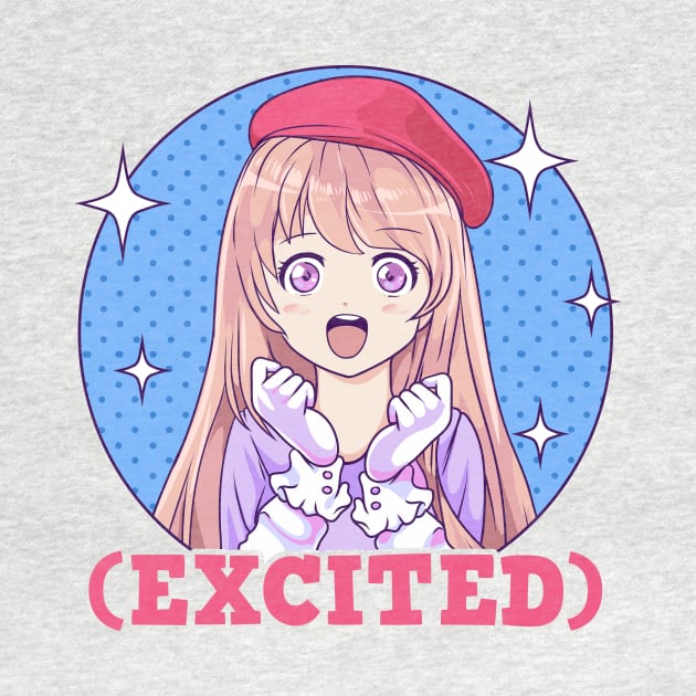 Cute Excited Anime Girl Funny Excited Face by theperfectpresents
